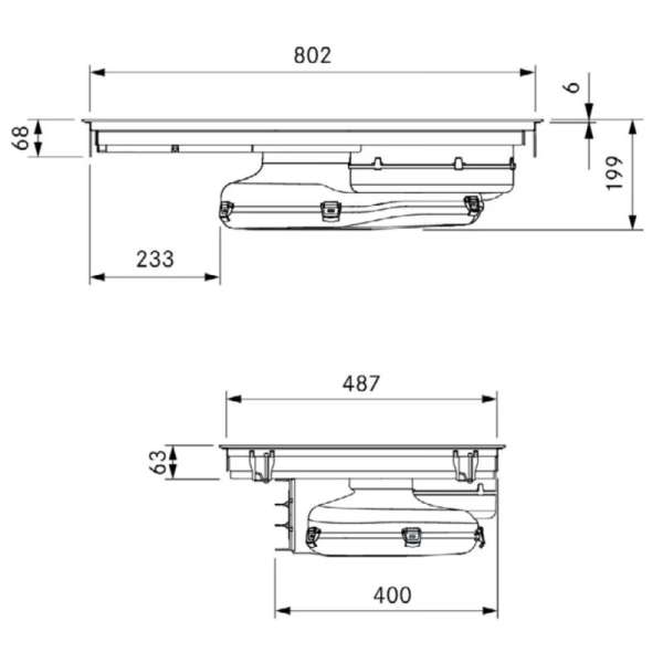 BORA PUXA2R X Pure Rough Flächeninduktions-Kochfeld mit integriertem Kochfeldabzug - Abluft