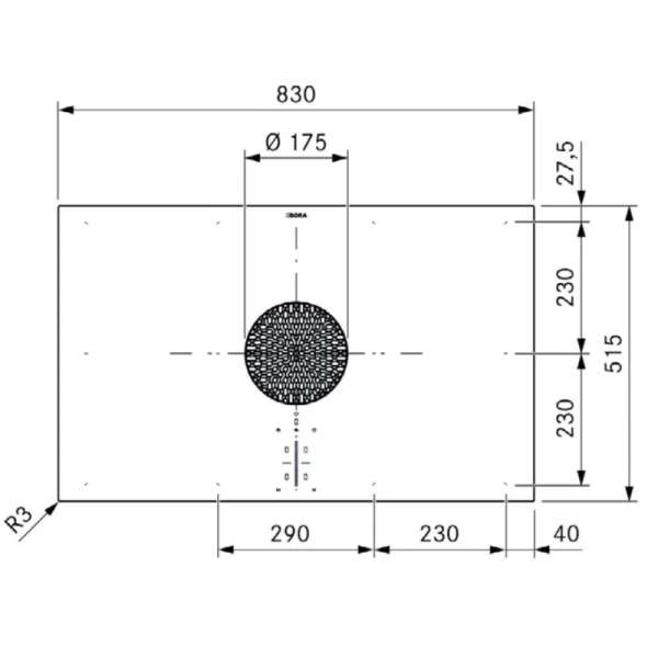 BORA PUXU2R X Pure Rough Flächeninduktions-Kochfeld mit integriertem Kochfeldabzug - Umluft