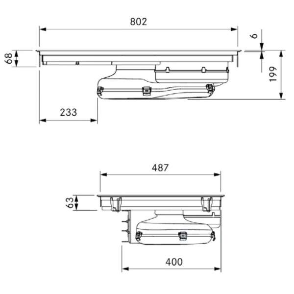 BORA PUXU2R X Pure Rough Flächeninduktions-Kochfeld mit integriertem Kochfeldabzug - Umluft