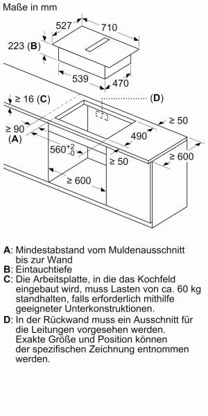 BOSCH PVQ795F25E Serie 6 Kochfeld mit Dunstabzug (Induktion) 70 cm