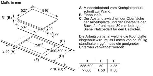 BOSCH PVS875FB5E Induktionskochfeld, 80 cm, Schwarz, Mit Rahmen aufliegend