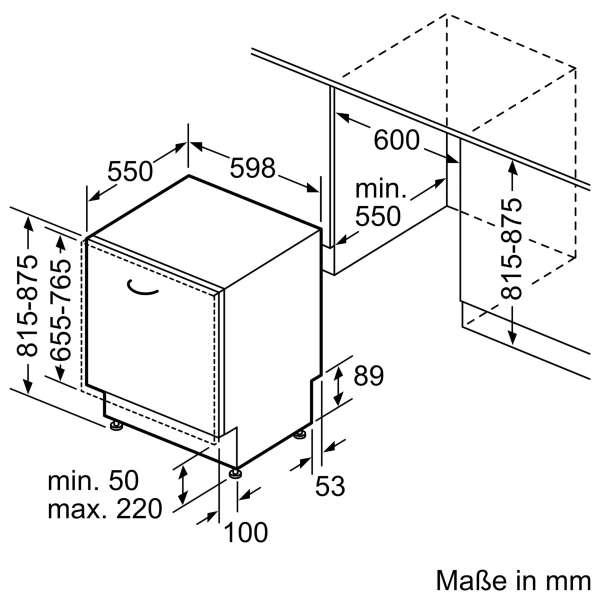 BOSCH SMH4HVX00E Serie 4 Vollintegrierter Geschirrspüler 60 cm VarioScharnier für besondere Einbausituationen