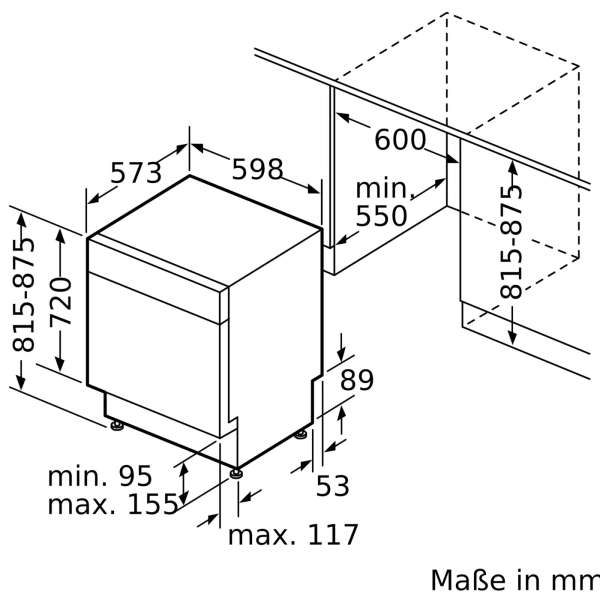 BOSCH SMU6ZCS17E Serie 6 Unterbau-Geschirrspüler 60 cm Gebürsteter Stahl