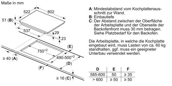 NEFF T58FD20X0 N 70 Induktionskochfeld 80 cm Rahmenlos aufliegend