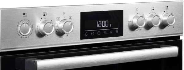 Beko BBUM12328X Einbauherdset Glaskeramik-Kochfeld 8 Heizarten SteamShine-Reinigungsfunktion Edelstahl