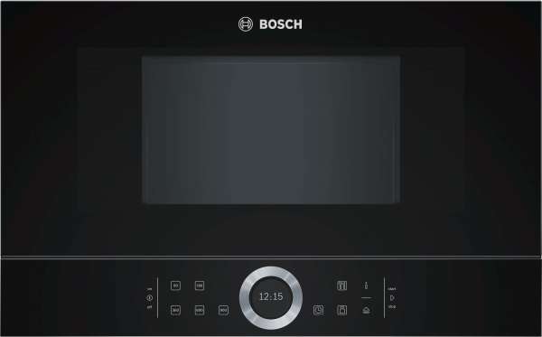 Bosch BFL634GB1 Einbau-Mikrowelle schwarz f.60cm breite u.38cm hohe Hänge-und Hochschränke Linksanschlag