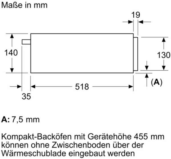 Siemens BI710C1B1 iQ700 Wärmeschublade 60 x 14 cm Schwarz, Edelstahl