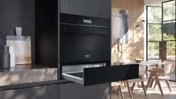 Siemens BI910C1B1 iQ700 Wärmeschublade 60 x 14 cm Schwarz, Edelstahl