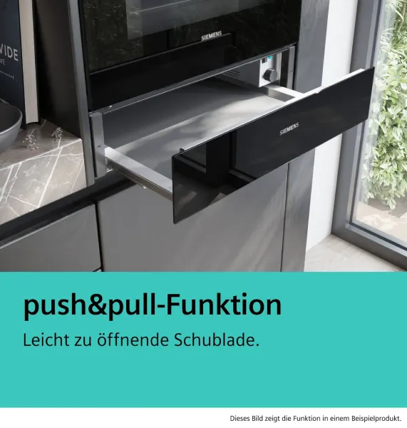 Siemens BI910C1B1 iQ700 Wärmeschublade 60 x 14 cm Schwarz, Edelstahl