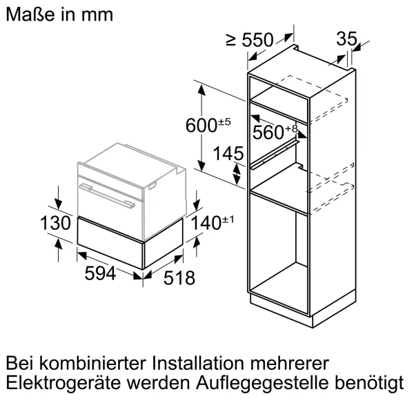 Siemens BI910C1B1 iQ700 Wärmeschublade 60 x 14 cm Schwarz, Edelstahl