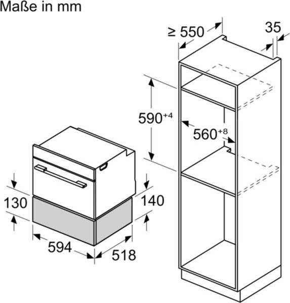 BOSCH BIC7101B1 Serie 8 Wärmeschublade 60 x 14 cm Schwarz