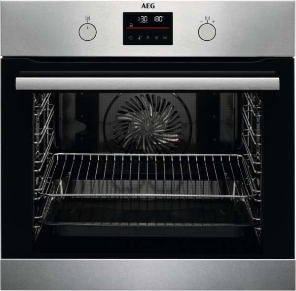 AEG BPB335060M 6000 SurroundCook®, Einbaubackofen, Pyrolytische Selbstreinigung, Edelstahl mit Antifingerprint