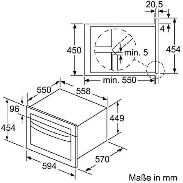 NEFF C1CMG84N0 Einbau Kompaktbackofen mit Mikrowelle N50 / 45,4 x 59,4 x 57,0 cm (H x B x T) / 44 l/Edelstahl/Grill / 15 Automatikprogramme