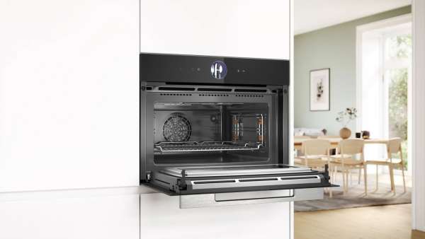 BOSCH CMG7761B1 Serie 8 Einbau-Kompaktbackofen mit Mikrowellenfunktion 60 x 45 cm Schwarz