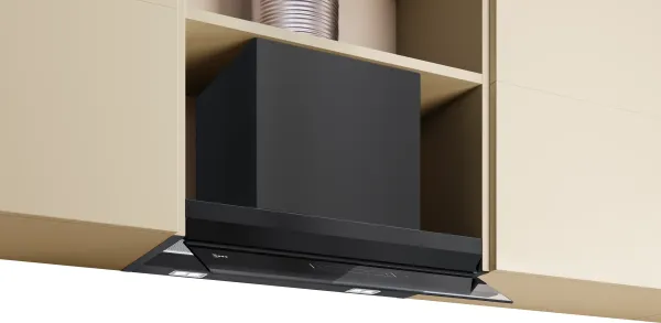 NEFF D67XDP2S0 N 70 Integrierte Designhaube 60 cm Klarglas schwarz bedruckt, Mattschwarz