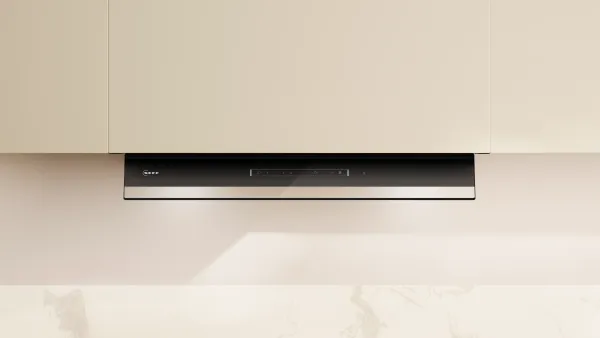 NEFF D67XDP2S0 N 70 Integrierte Designhaube 60 cm Klarglas schwarz bedruckt, Mattschwarz