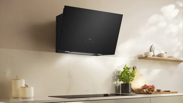 NEFF D88IAN2S0 N 90 Wandesse 80 cm Klarglas schwarz bedruckt, Schwarz