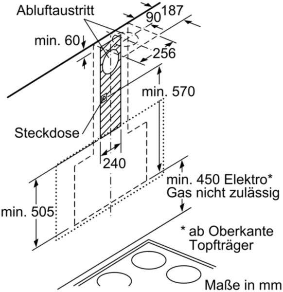 NEFF D95FRM1S0 N 70 Wandesse 90 cm Klarglas schwarz bedruckt