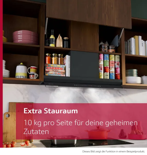 NEFF D97XDP2S0 N 70 Integrierte Designhaube 90 cm Klarglas schwarz bedruckt, Mattschwarz