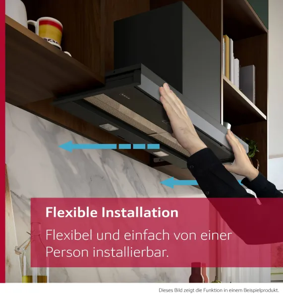 NEFF D97XDP2S0 N 70 Integrierte Designhaube 90 cm Klarglas schwarz bedruckt, Mattschwarz