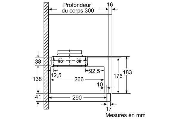BOSCH DFM094W52 2 90 cm eingebaute teleskophaube - grau metallisiert