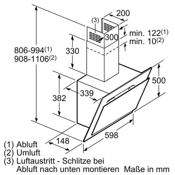 BOSCH DWK06G620 Serie | 6, Wandesse, 60 cm, Klarglas weiß bedruckt