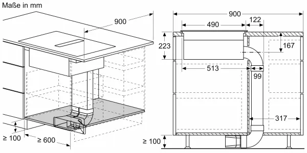 Siemens ED611BS16E iQ300 Kochfeld mit Dunstabzug (Induktion) 60 cm Rahmenlos aufliegend