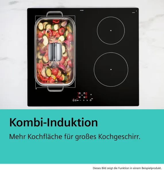 Siemens ED877HQ26E iQ500, Kochfeld mit Dunstabzug (Induktion), 80 cm, Mit Rahmen aufliegend