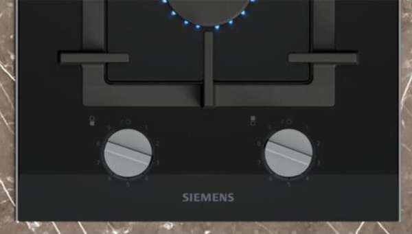 Siemens ER3A6BI40 iQ700, Domino-Kochfeld, Gas, 30 cm, Glaskeramik, Schwarz