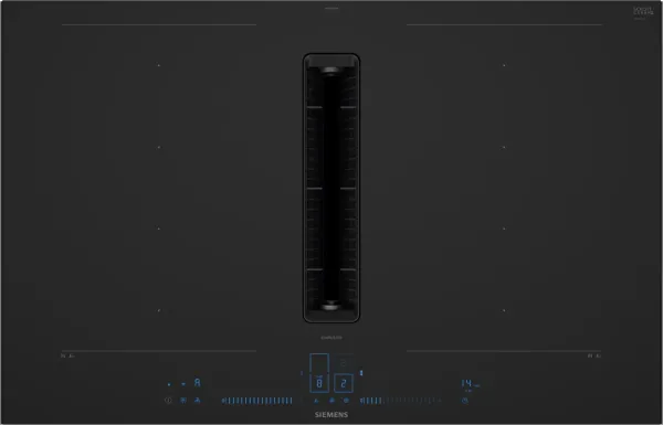 Siemens EX87BNX68E iQ700 Kochfeld mit Dunstabzug (Induktion) 80 cm Mattschwarz, Mit Rahmen aufliegend