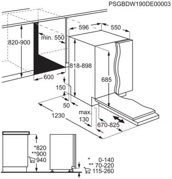 AEG FAV55BVI3P 7000 GlassCare, Vollintegrierter-Geschirrspüler 60 cm, AirDry - perfekte Trocknungsergebnisse, Besteckkorb, QuickSelect Display