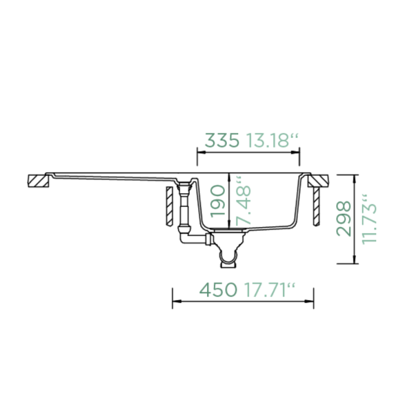 SCHOCK FOMD100AGDW Formhaus D-100 Alpina Unterschrank 45 cm Aufliegend CRISTALITE®