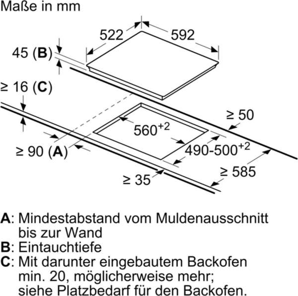 BOSCH HBD231FB66, Einbau-Backofen-Set, (HBF133BA1 + PKE61RAA2E), Einbau-Backofen, Elektro-Kochfeld