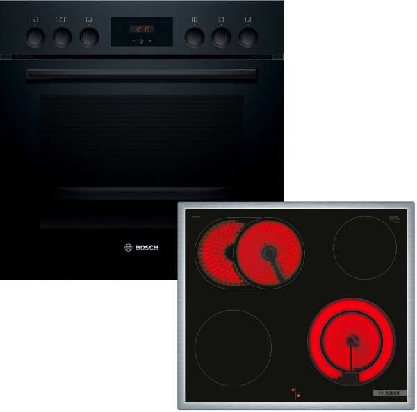 BOSCH HND211LB2 Einbau-Herd-Set Einbau-Herd, Elektro-Kochfeld HEF113BB0 + NKN645GA2E