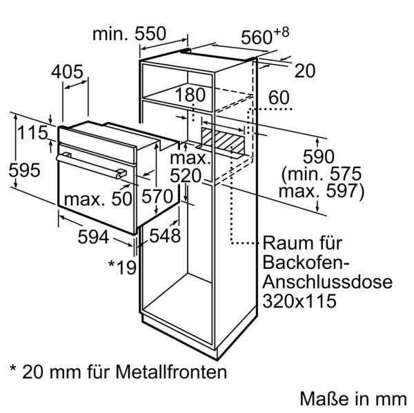 BOSCH HND211LB2 Einbau-Herd-Set Einbau-Herd, Elektro-Kochfeld HEF113BB0 + NKN645GA2E