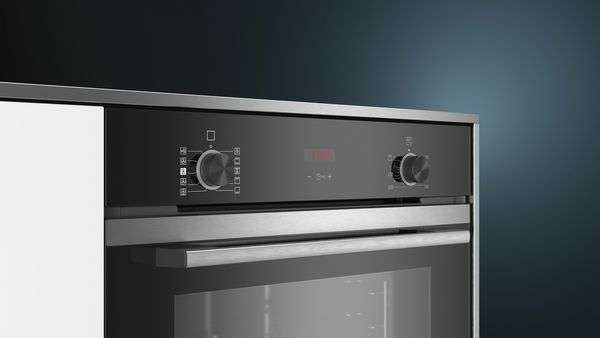 Siemens HR214ABS0 Backofen mit Dampfunterstützung 8 Heizarten humidClean LED Display