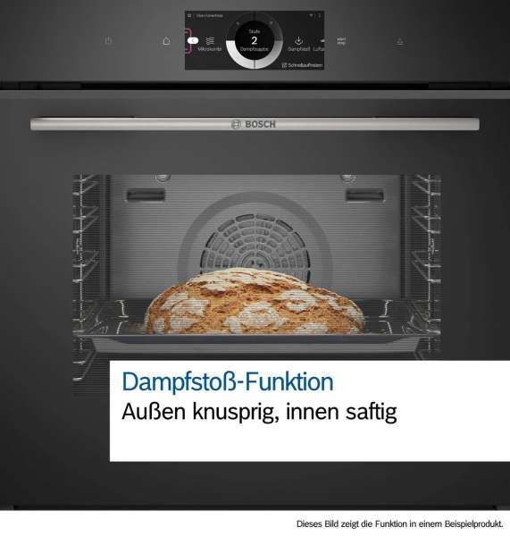 BOSCH HRG7764B1 Serie 8, Einbau-Backofen mit Dampfunterstützung, 60 x 60 cm, Schwarz