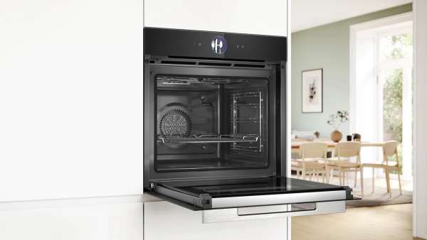 BOSCH HRG7764B1 Serie 8, Einbau-Backofen mit Dampfunterstützung, 60 x 60 cm, Schwarz