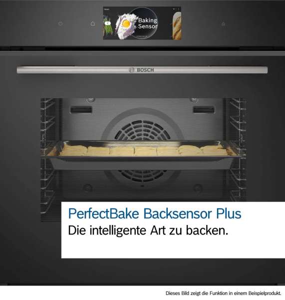 BOSCH HRG7764B1 Serie 8, Einbau-Backofen mit Dampfunterstützung, 60 x 60 cm, Schwarz