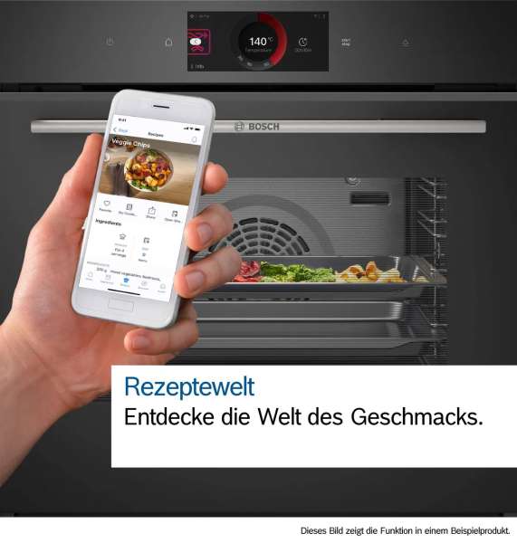 BOSCH HRG7764B1 Serie 8, Einbau-Backofen mit Dampfunterstützung, 60 x 60 cm, Schwarz