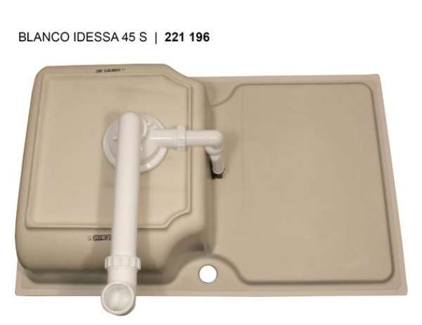 BLANCO 514487 IDESSA 45 S, Keramik, weiß matt, ohne Abl., Becken links
