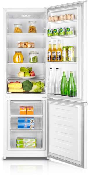 Wolkenstein KGK180E Kühl-Gefrierkombination, 262 L, 71 Liter 4 Stenr Gefrrierfach, 180 cm Inox Design, Wechselbarer Türanschlag