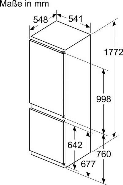 NEFF KI5861SE0 N 30 Einbau Kühl-Gefrierkombination mit Gefrierfach unten 177.2 x 54.1 cm Schleppscharnier