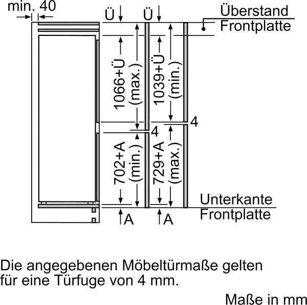 NEFF KI6863FE0 Einbaukühlgefrierkombination N 70 177,2 cm hoch, 55,8 cm breit