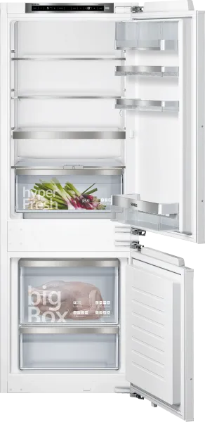 Siemens KI77SADE0 iQ500, Einbau-Kühl-Gefrier-Kombination mit Gefrierbereich unten, 157.8 x 55.8 cm, Flachscharnier mit Softeinzug