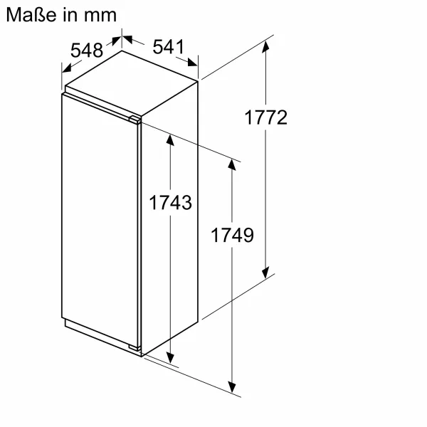 Siemens KI81RVFE0 iQ300 Einbau-Kühlschrank 177.2 x 54.1 cm Flachscharnier