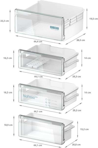 Siemens KI96NNSE0 iQ100 Einbau-Kühl-Gefrier-Kombination mit Gefrierbereich unten 193.5 x 54.1 cm Schleppscharnier