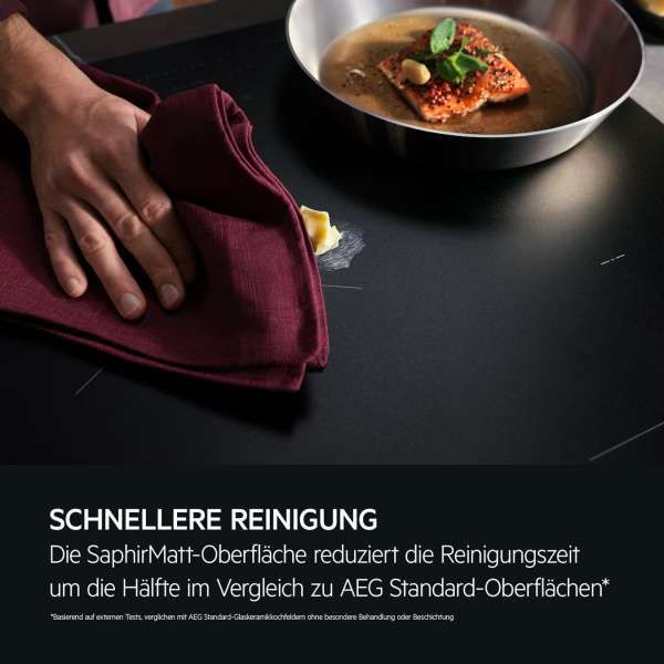 AEG KIB6845AS 6000 Flex, SaphirMatt®, Autarkes Induktionskochfeld, Hob²Hood, 80 cm