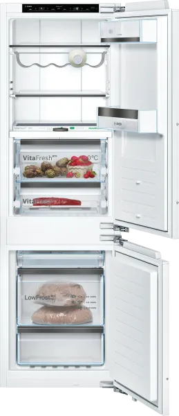 BOSCH KIF84SDE0 Serie 8, Einbau-Kühl-Gefrier-Kombination mit Gefrierbereich unten, 177.2 x 55.8 cm, Flachscharnier mit Softeinzug