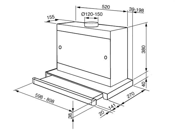 Smeg KSET9XE2 Flachschirmhaube 90 cm Silber